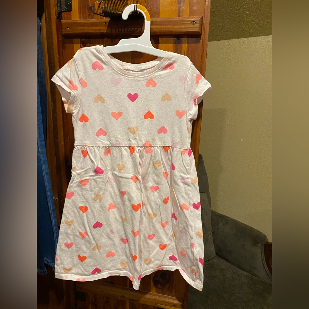 Girls Pink Heart Dress